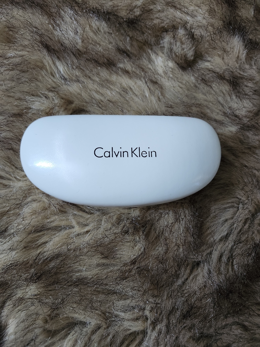 Calvin Klein White Sunglasses Case with Black Logo